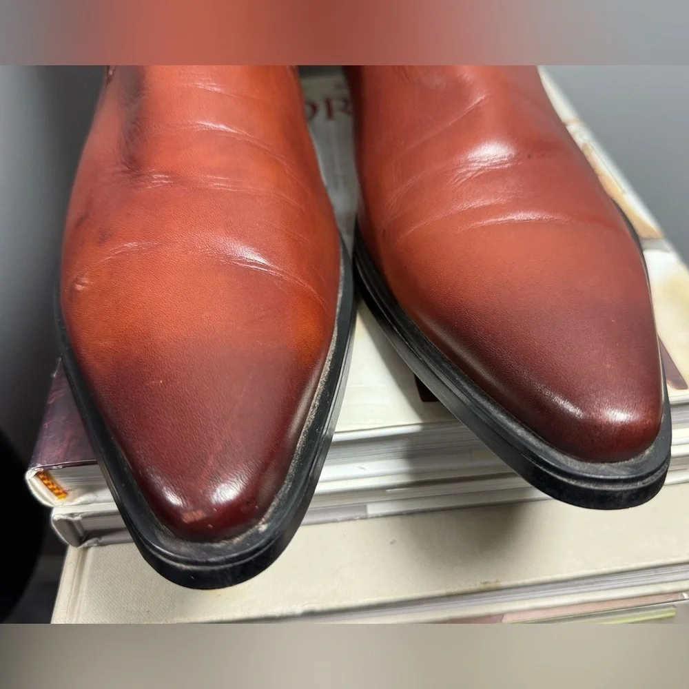 WOUFO Chukka Men's Brown Leather Size 12 Business Formal Ankle Boots
